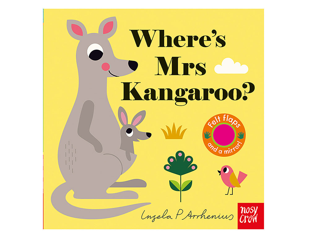 Where's Mrs Kangaroo touch and feel felt flaps book front cover young willow