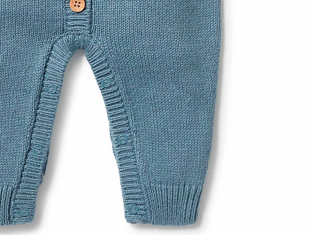 Wilson & Frenchy Knitted Button Growsuit | Bluestone