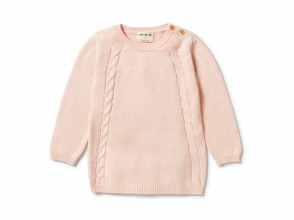 Wilson & Frenchy Knitted Cable Jumper | Blush D