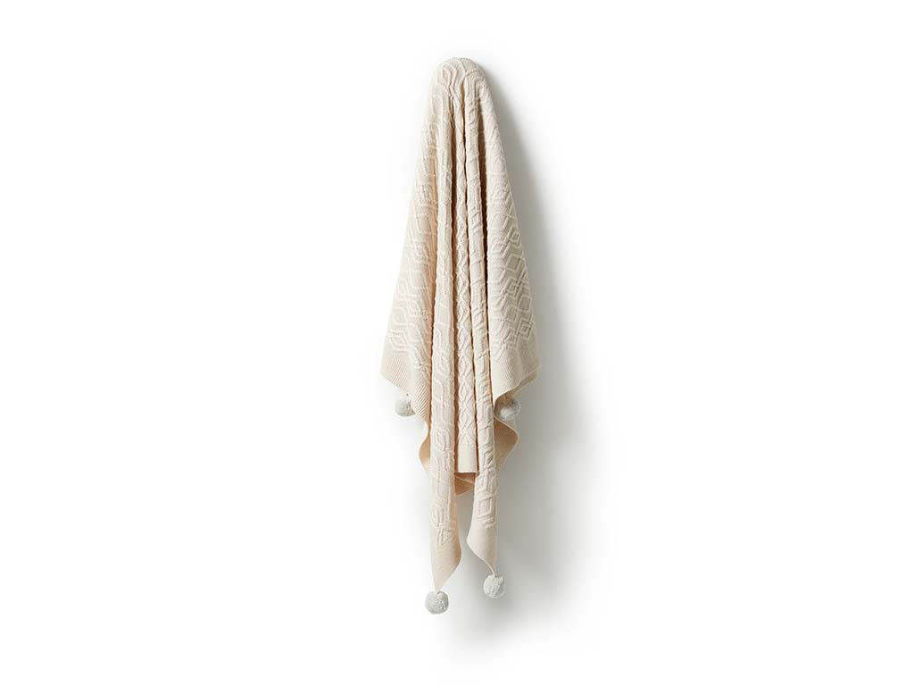 Wilson & Frenchy Knitted Cable Blanket | Sand Melange